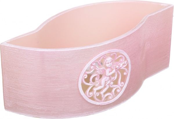 Подсвечник фонарик-лодочка Амур, 28 см, розовый Pako-If