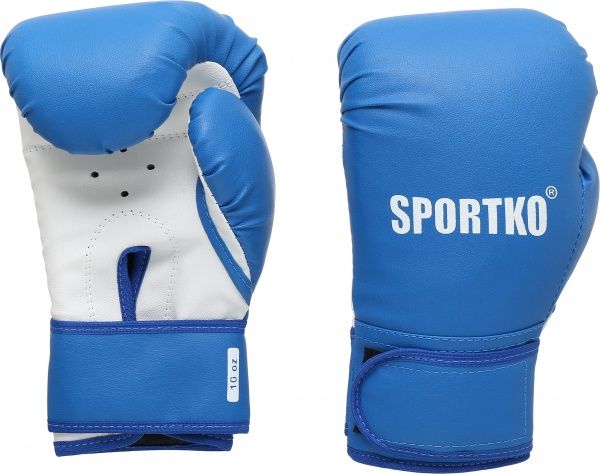 Боксерские перчатки SPORTKO 10oz голубой с белым