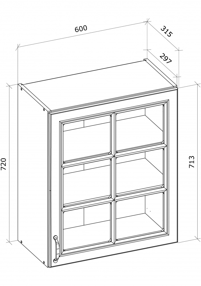 Шафа верхня В1 60/72/30-ВТ (1ф) МДФ МС Глорія біла емаль/дуб артізан Грейд