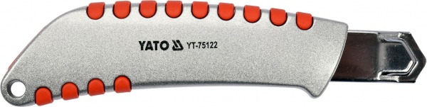 Нож строительный YATO с выдвижным лезвием с отломными сегментами 18 мм YT-75122