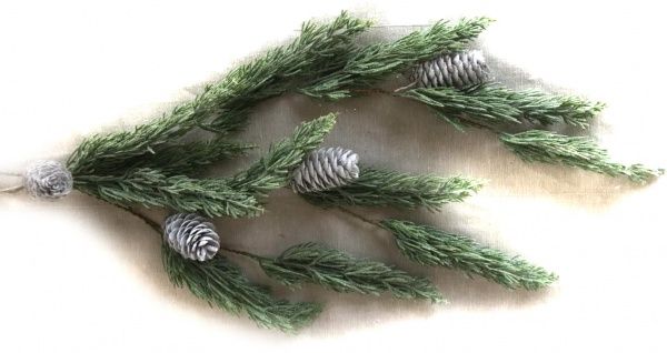 Декорація новорічна Гілка хвойна спадаюча з шишками 47 см EPI-7055B339 