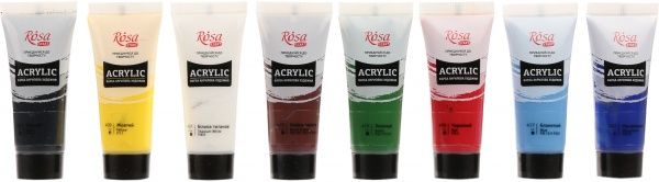 Набор красок акриловых 8 цветов 20 мл Rosa Start