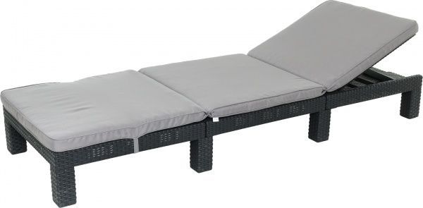 Шезлонг розкладний Curver Daytona антрацит 64,5x195 см 