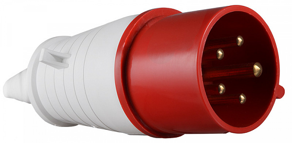 Вилка переносная с заземлением АСКОУКРЕМ ВП 16А/5 3Р+N+РЕ (015) красно-белый
