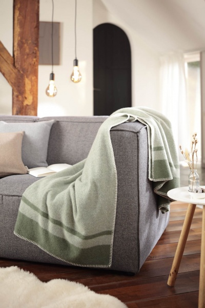 Плед Stripe green 150x200 см светло-зеленый Biederlack 