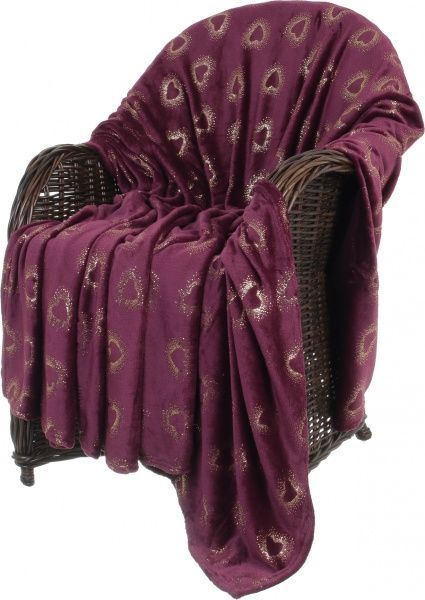 Плед Basic Shine Hearts 200x220 см Бордо La Nuit 