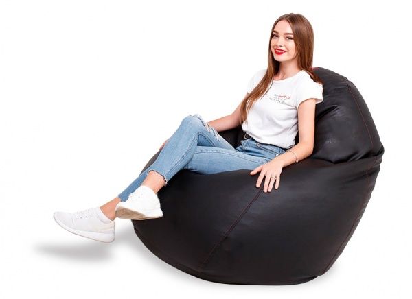 Кресло-мешок SanchoBag Груша М черный (38PG2KJ2BLACK) 