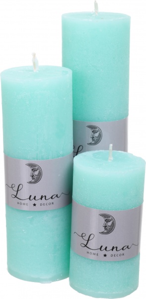 Свічка Рустік циліндр бірюзовий C5516-331 Luna