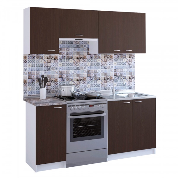 Кухня Хіт дуб венге/білий ЛДСП 1,8 м 