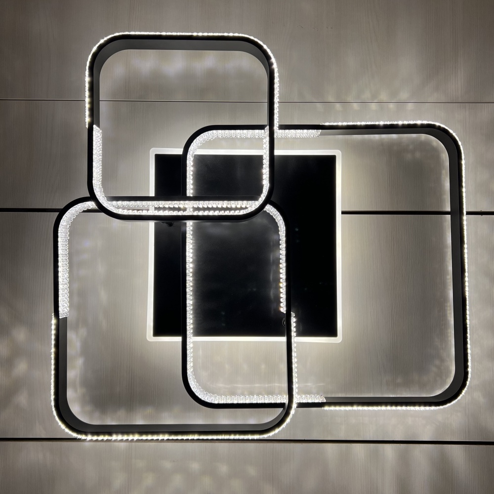 Люстра світлодіодна Luminaria 130 Вт LED-модуль чорний AKRILIKA SQUARE 130W 4S BLACK