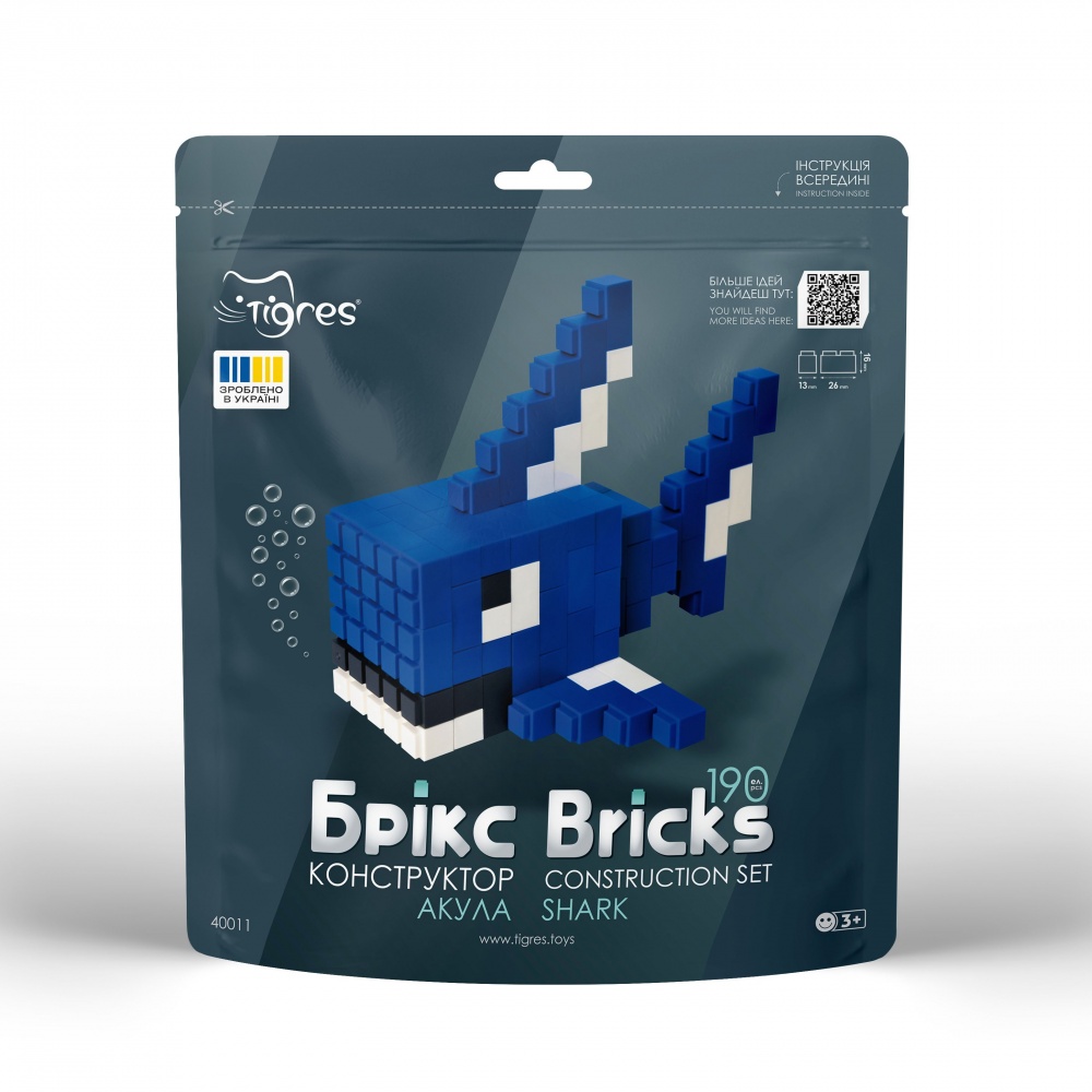 Конструктор из мини-кирпичиков Tigres Брикс акула