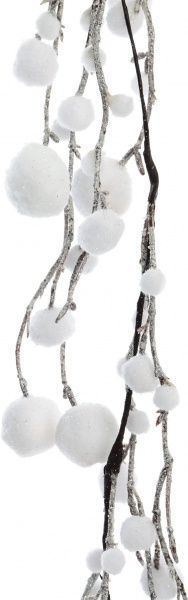 Гирлянда хвойная внутренняя 1,5м лесная со снежками 15A7736 