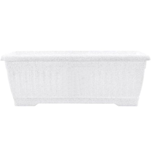 Ящик балконний Алеана Терра прямокутний 19л білий із сірим (112096) 