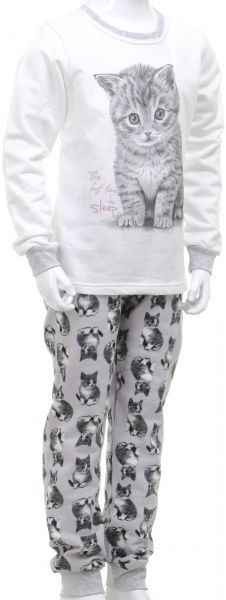 Пижама детская Фламинго Котики р.98 серый с молочным 329-310-8 