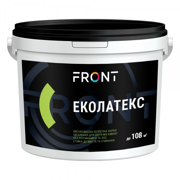 Фарба водоемульсійна Front Еколатекс шовковистий мат 1,5кг 