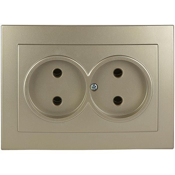 Розетка Nilson Touran 24151024 двойная без заземления золото