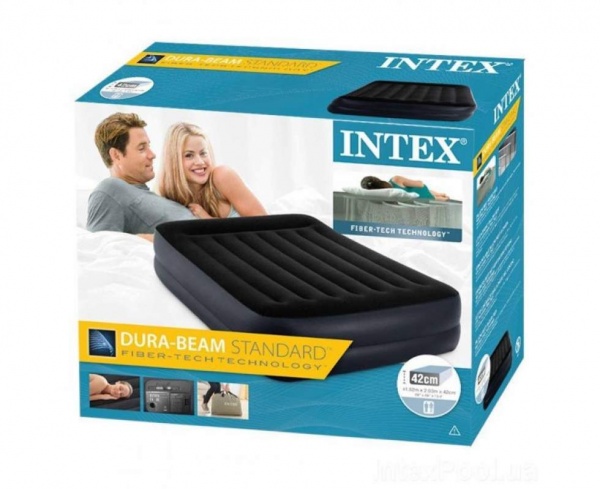 Кровать надувная Intex 203х152 см черный