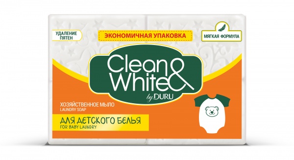 Хозяйственное мыло Duru Clean&White Для стирки детского белья 120 г 4 шт./уп.