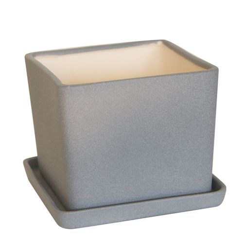 Горшок керамический Ориана-Запорожкерамика Квадрат №1 крошка квадратный 13,5 л металлик 