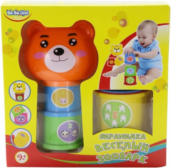Пирамидка Bebelino Веселый зоопарк развивающая 57022