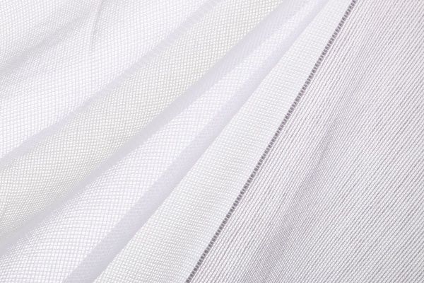 Ткань тюлевая сетка с полосками 295 см светло-серый 