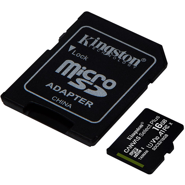 Карта пам'яті Kingston microSDHC 16 ГБ Class 10 (SDCS2/16GB) Canvas Select Plus UHS-I U1 