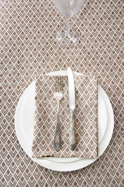 Скатерть Joy бежевая клетка 136x180 см бежевый La Nuit 