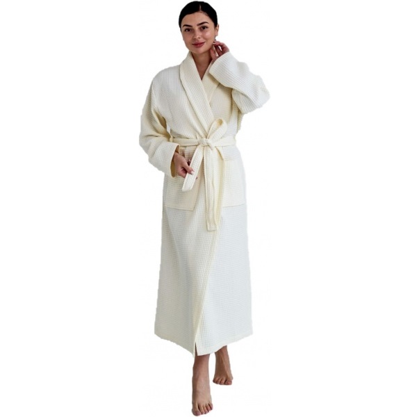 Халат вафельный Ideal р. M ваниль