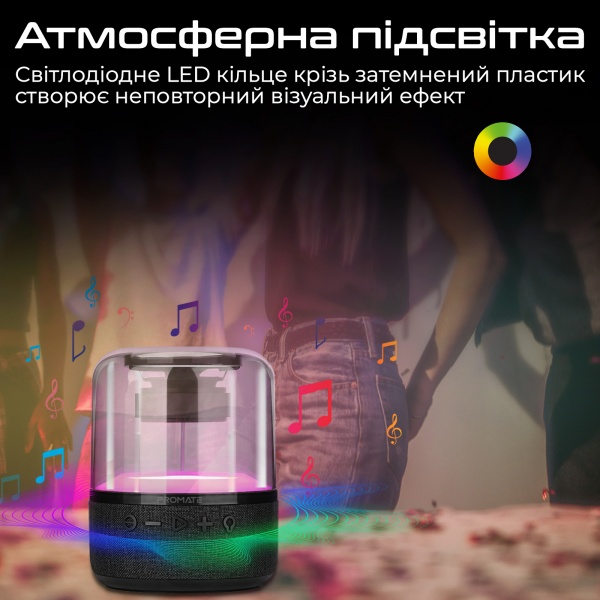 Акустична система Promate 1.0 black Glitz-L 10W