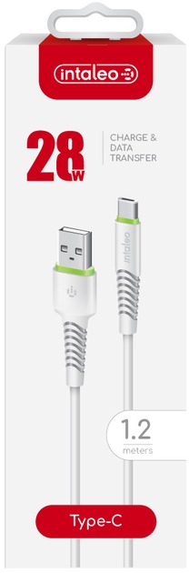 Кабель Intaleo CBFLEXT1 USB-USB Type-C 1,2 м білий (1283126568534)