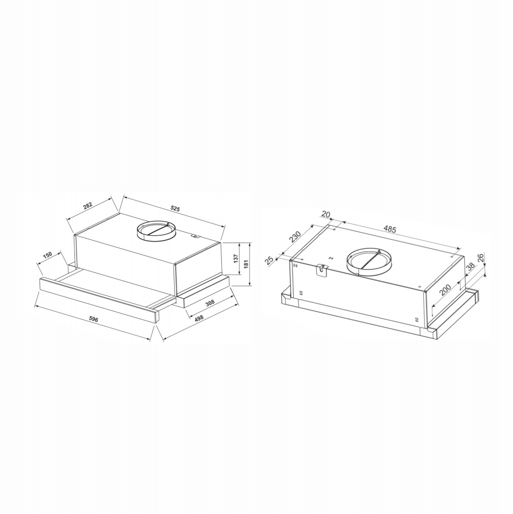 Вытяжка Eleyus ORION 650 LED 60 BL