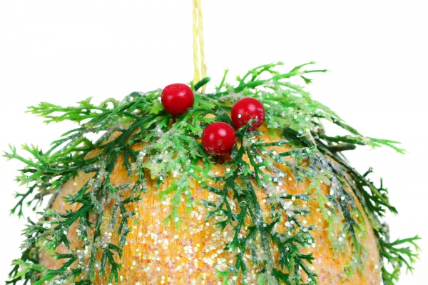 Елочная игрушка Сказочный шар большой желтый 