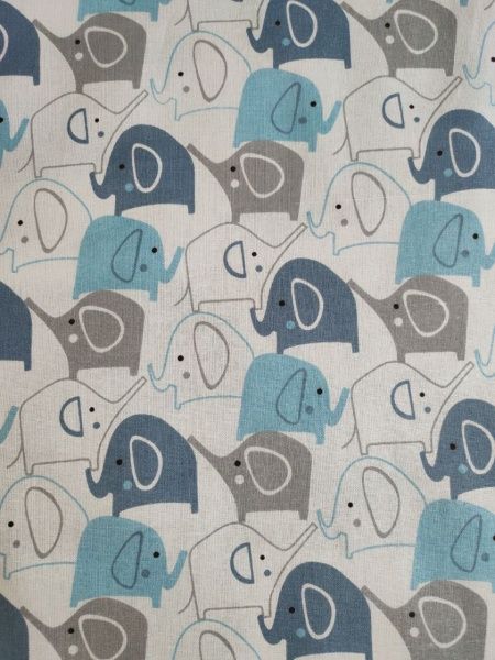 Комплект постільної білизни Слоники блакитні 2,0 білий із малюнком UP! (Underprice) 