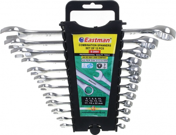 Набір ключів комбінованих Eastman 12 шт пластиковий тримач Full Polish 51842