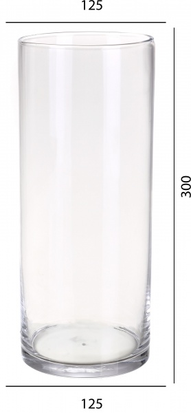 Ваза стеклянная прозрачная цилиндр H300D125 30 см 
