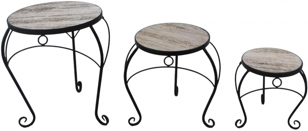 Подставка для цветов одинарная металл мозаика круг S JF241384-1-3 210x250 см серый