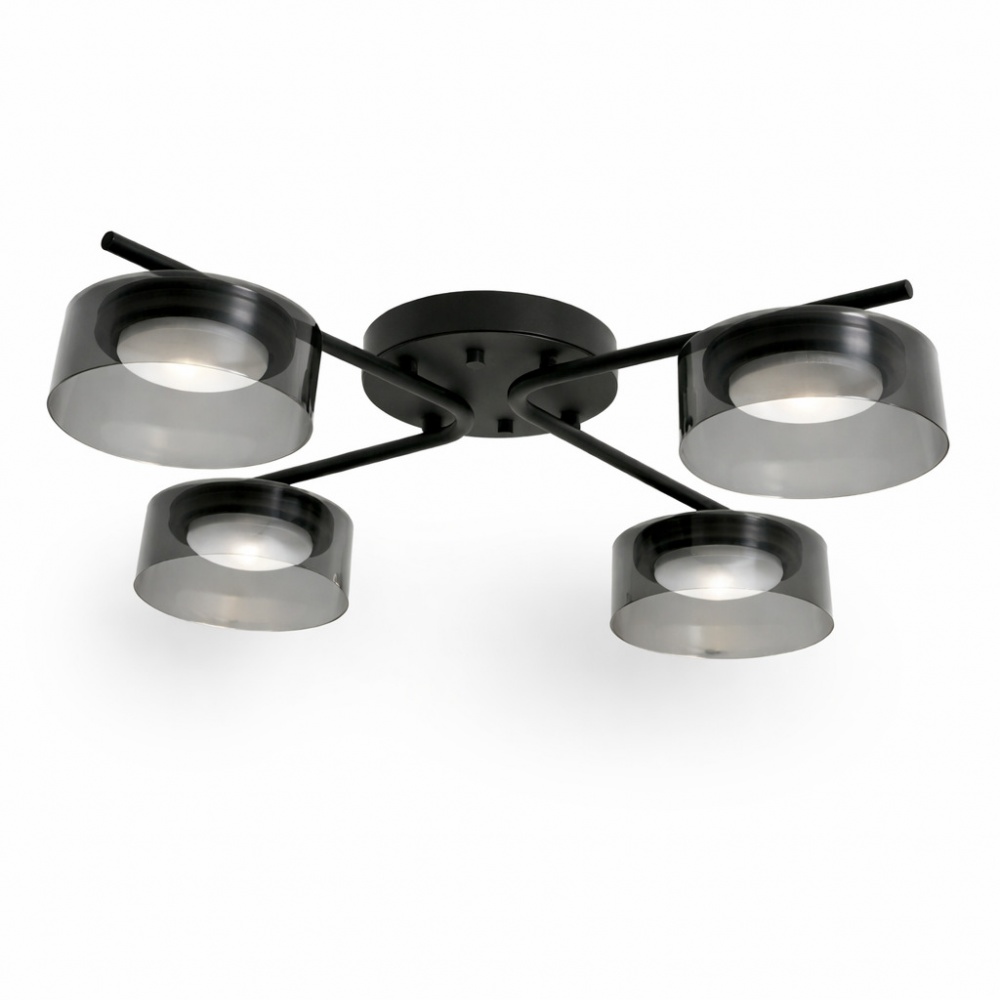 Люстра потолочная LIGHT SET DUSHA MS228 4x12 Вт GX53 черный/дымчатый