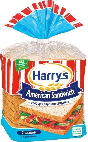 Хліб сандвічний Harrys American Sandwich 7 злаків 470 г