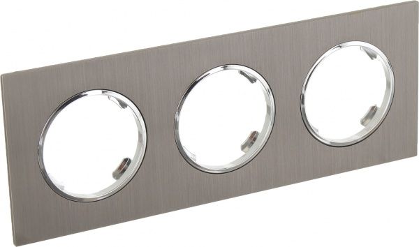 Рамка трехместная HausMark Bela матовый хром SNG-FRM.RD20G3-MC