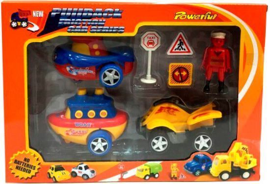 Игровой набор POWERFUL FRICTION Игровой набор транспорта и аксессуаров (лодка, яхта, квадроцикл)