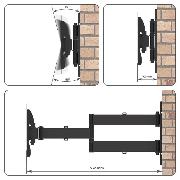 Крепление для телевизора HausMark TWBR-222 поворотно-наклонные 21
