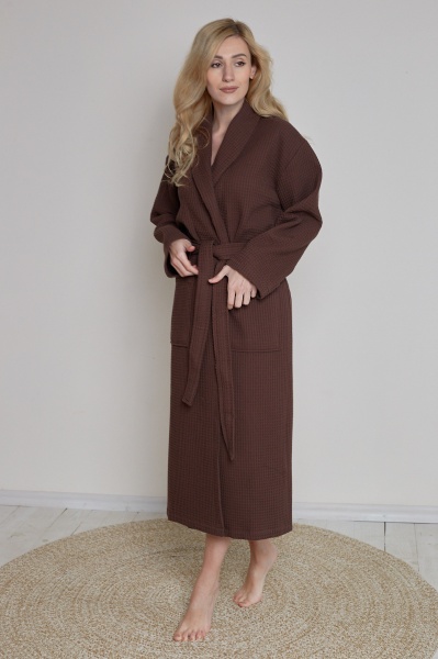 Халат вафельний Ideal р. М шоколадний