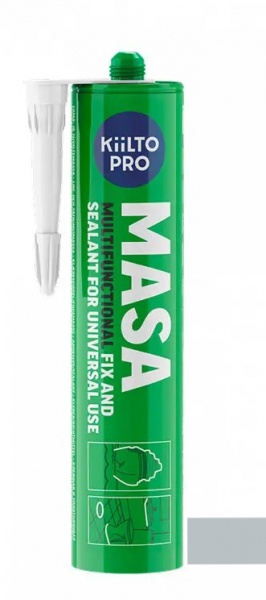 Клей-герметик Kiilto Pro masa 600мл светло-серый