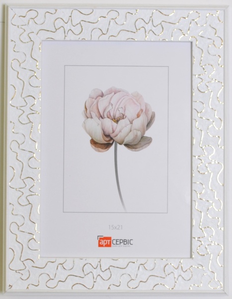 Рамка для фото Арт-Сервіс ЕА-01836 1 фото 15x21 см білий із золотистим 