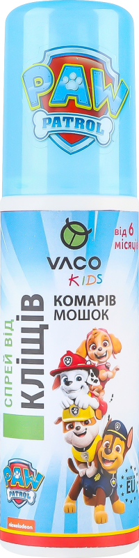 Средство от летающих насекомых VACO Paw Patrol Sensitive Икаридин 10% для детей 80 мл