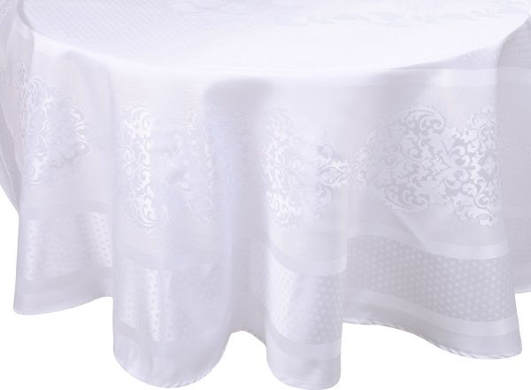 Скатерть Caramel овальная 160x220 см белый Karna 