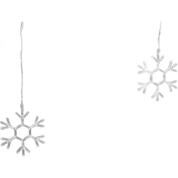 Гирлянда-штора внешняя с 6 снежинок 144 лампы 1.5 м белая