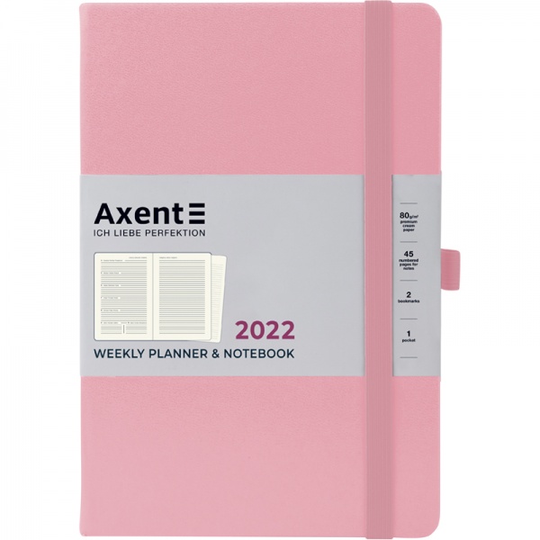 Еженедельник 2022 Prime Strong А5 светло-розовый Axent