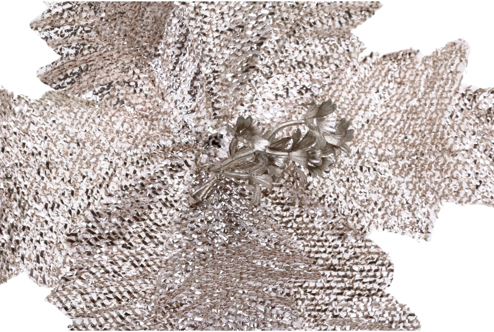 Квітка декоративна пуансетія блискітка 30 см в асортименті