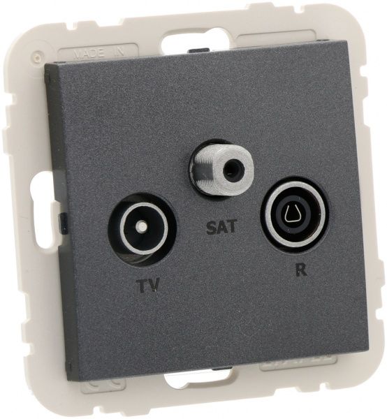 Розетка TV+R+SAT оконечная Efapel Logus графит 21543 TIS